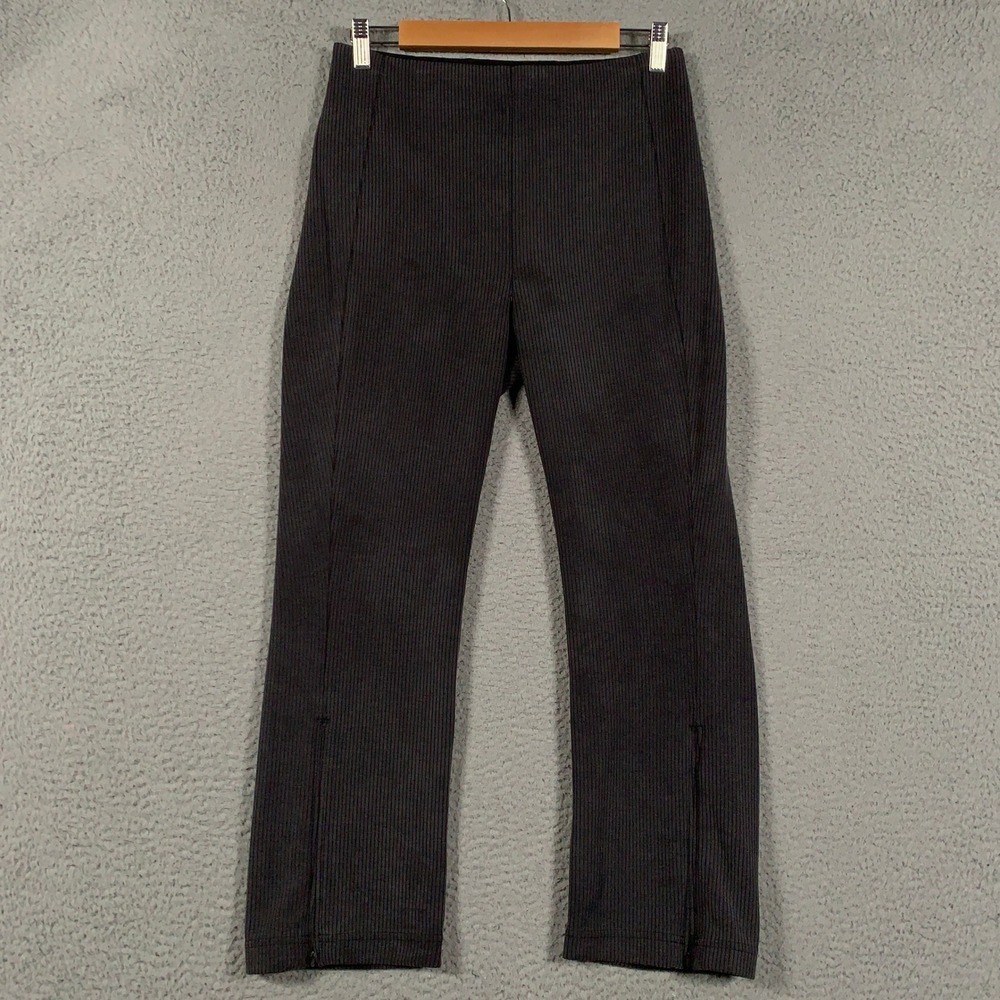 Lululemon Ribbed Softstreme Zip-Leg High-Rise Pant Womens 8 Black Flare Athletic